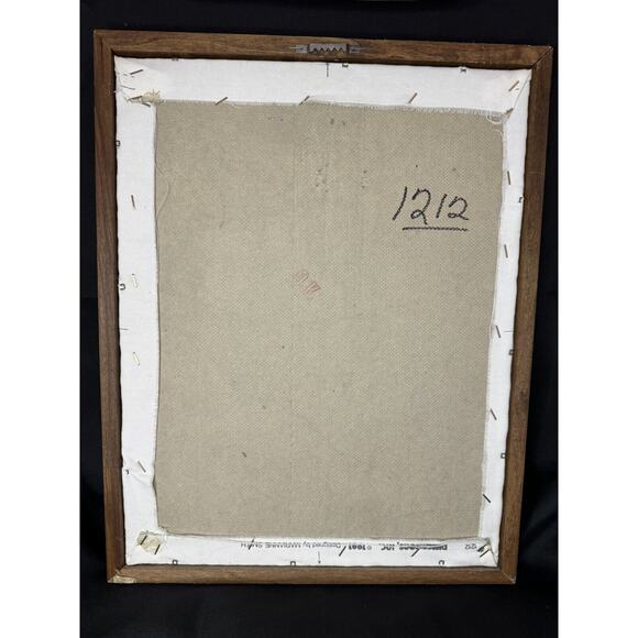 Vintage 1981 Dimensions Needlepoint Framed Embroidery Completed Months Activity - Picture 4 of 5